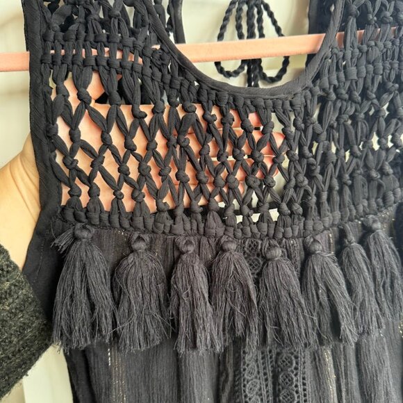 Maeve Anthropologie 'Abilene' Crochet & Metallic Maxi Dress size XS - Picture 5 of 11